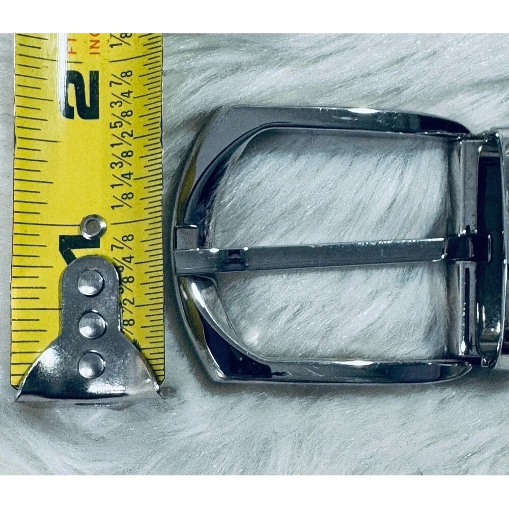 Ermenegildo Zegna Reversible Belt Palladium Black Smooth Textured Men’s Size 32